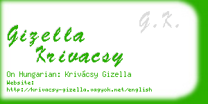 gizella krivacsy business card