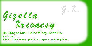 gizella krivacsy business card